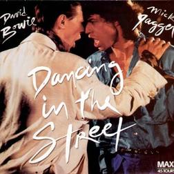 David Bowie and Mick Jagger